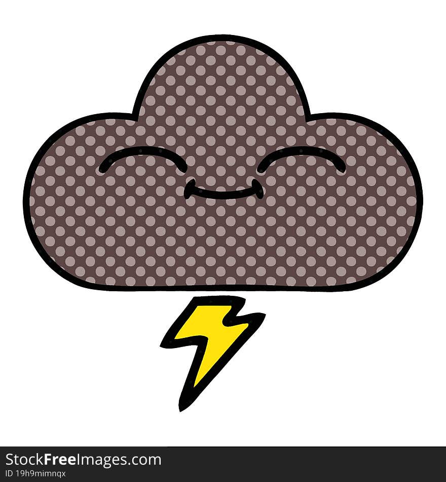 comic book style cartoon storm cloud