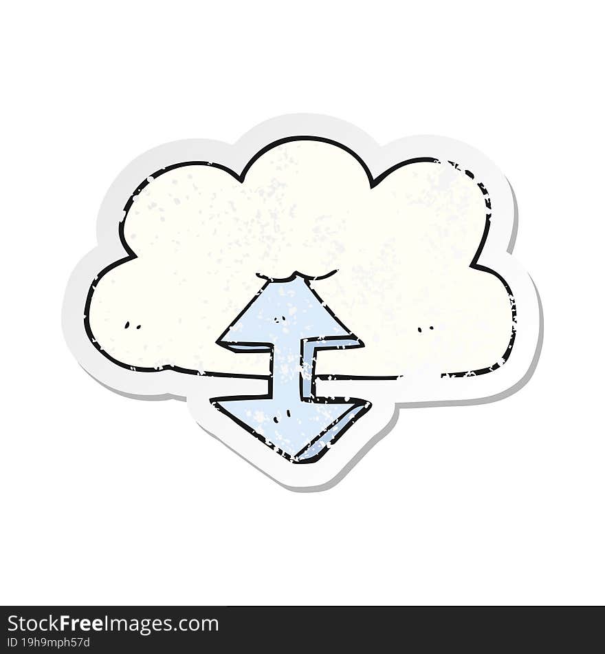 Retro Distressed Sticker Of A Cartoon Digital Cloud