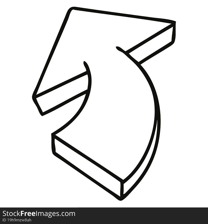 quirky line drawing cartoon arrow