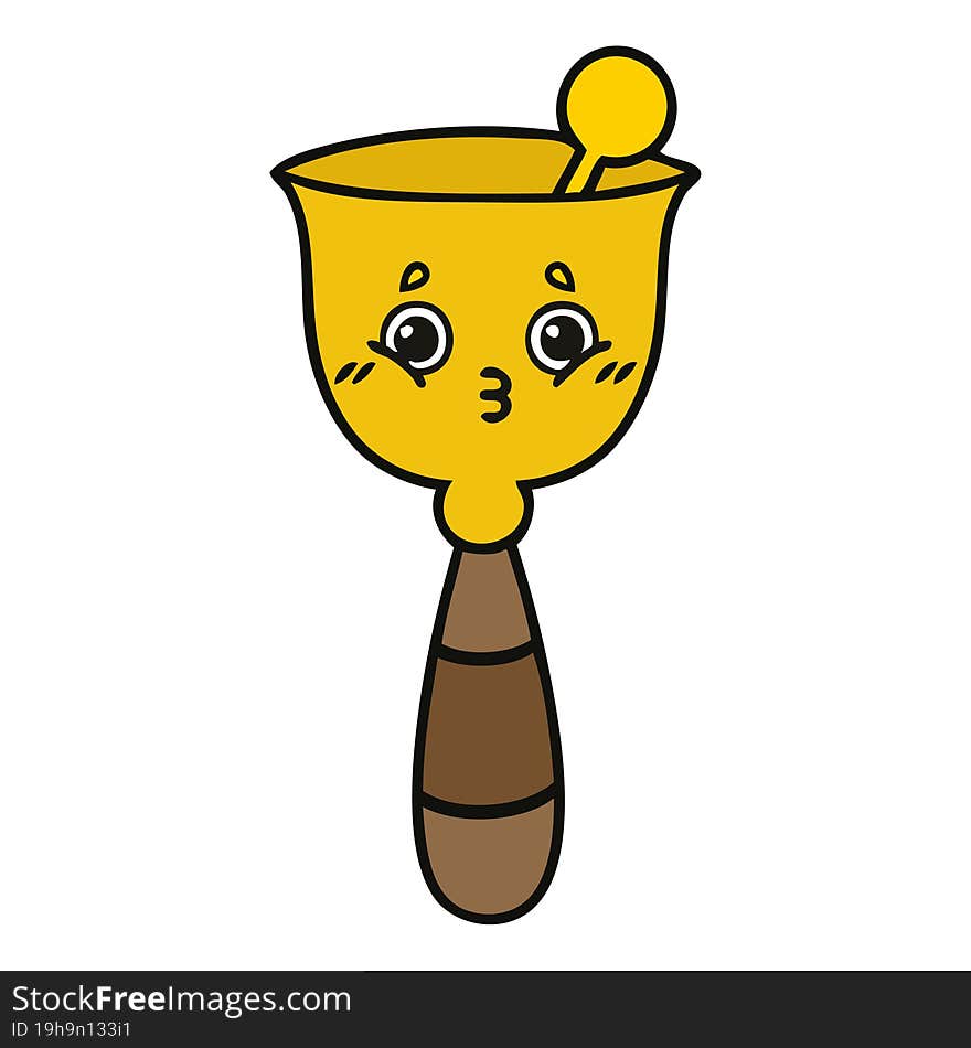 cute cartoon of a school bell. cute cartoon of a school bell