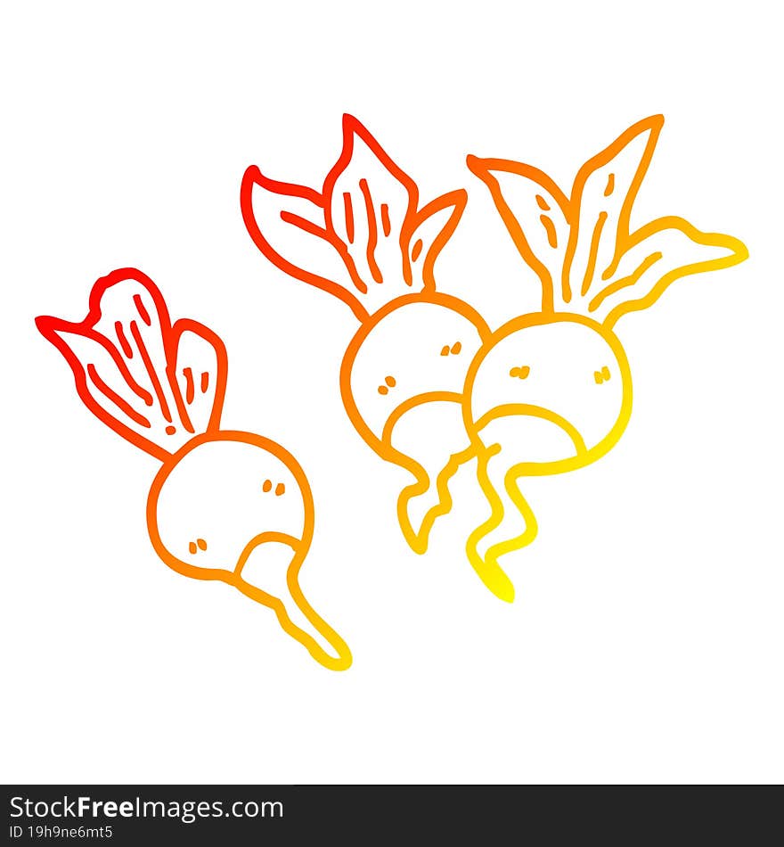 warm gradient line drawing cartoon beetroot plants