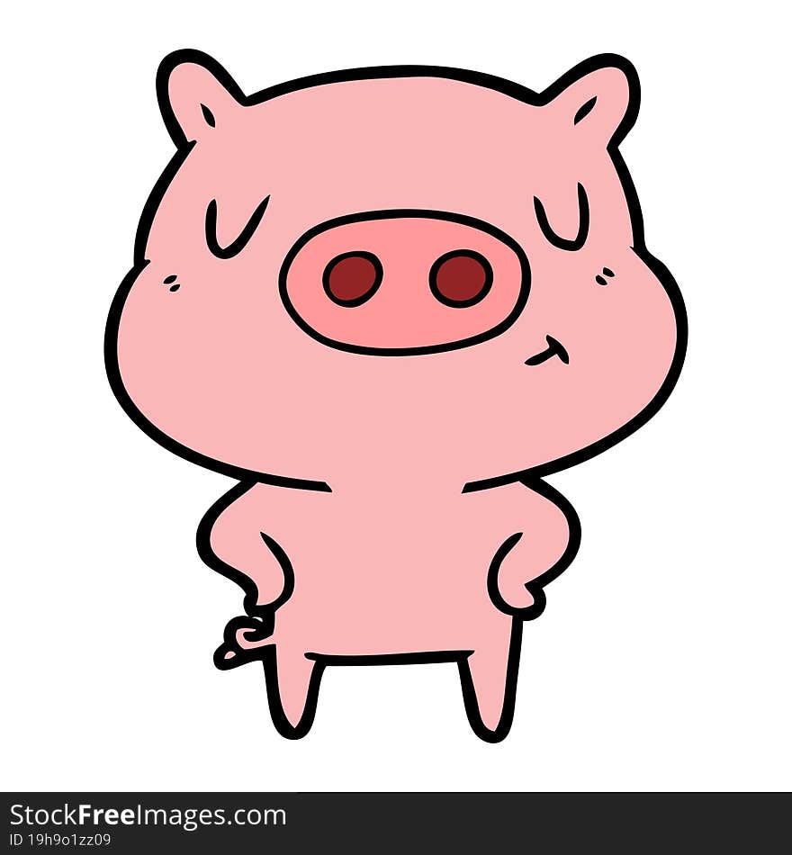 cartoon content pig. cartoon content pig