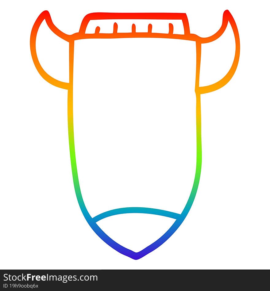 rainbow gradient line drawing cartoon space rocket