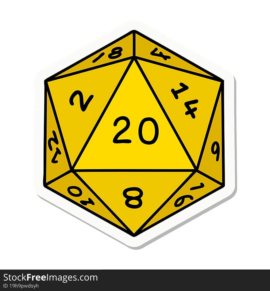 Natural 20 D20 Dice Roll Sticker