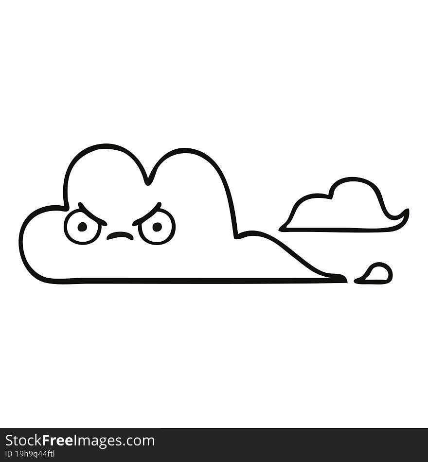 cute cartoon of a white cloud. cute cartoon of a white cloud