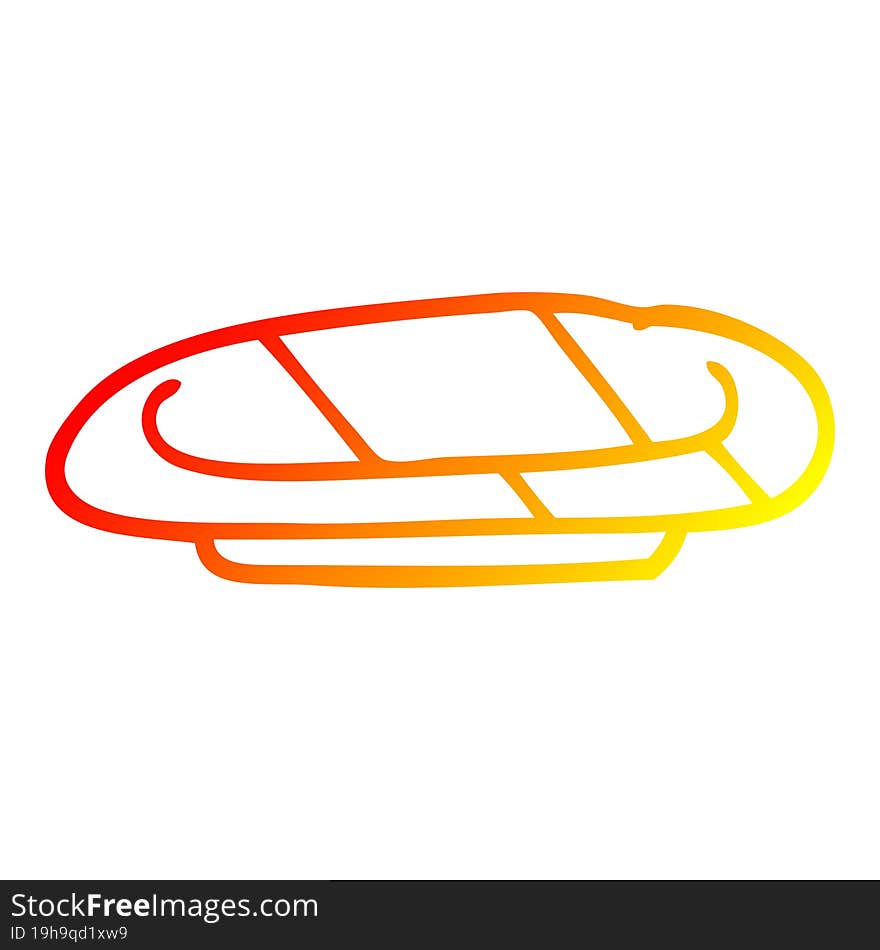 Warm Gradient Line Drawing Cartoon Plate