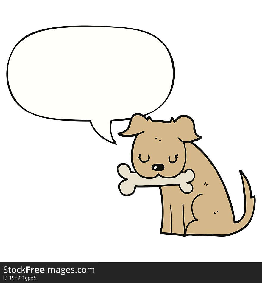 cartoon dog and speech bubble