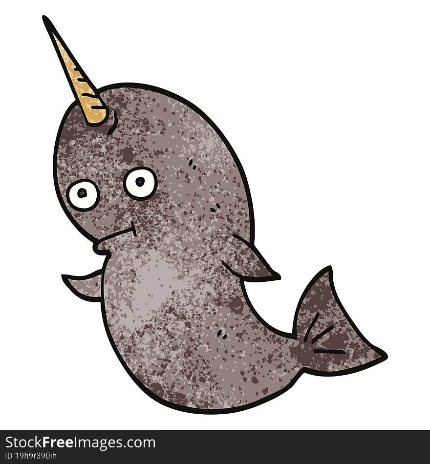 cartoon doodle narwhal