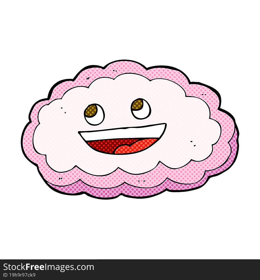 cartoon happy pink cloud