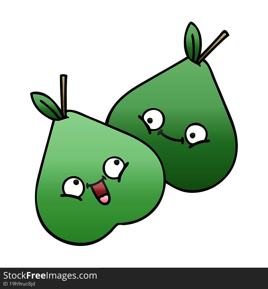 Gradient Shaded Cartoon Pears