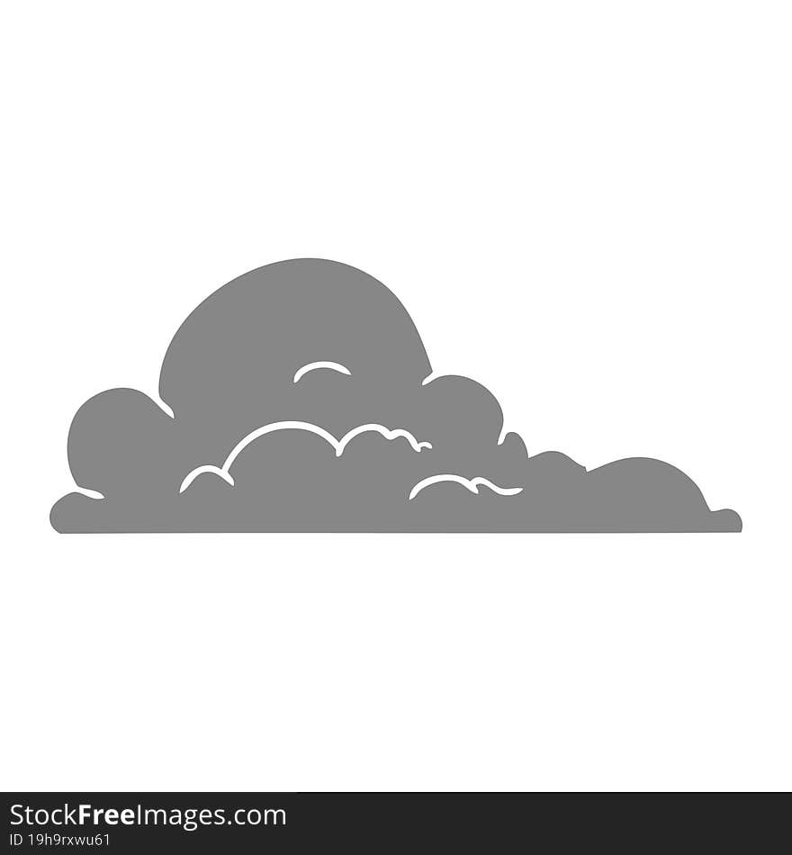 Cartoon Doodle Of White Large Clouds