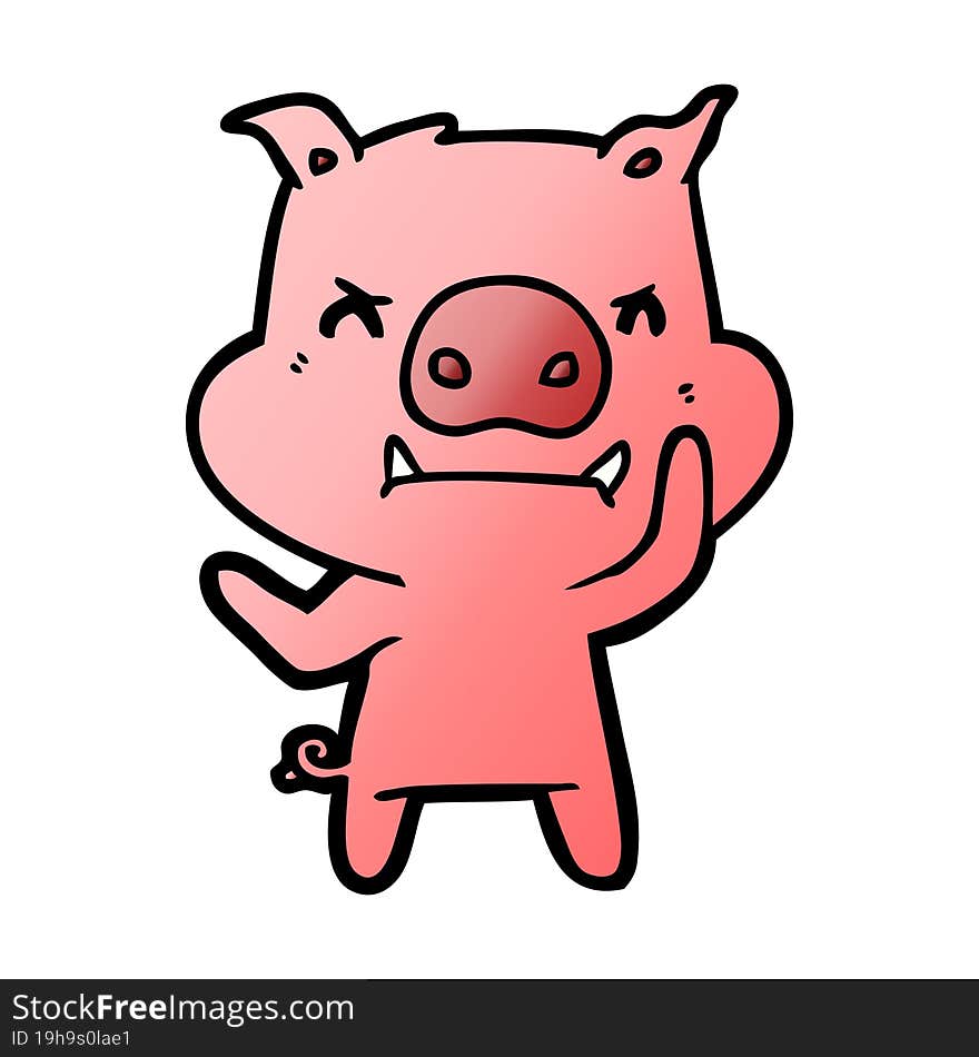 angry cartoon pig. angry cartoon pig