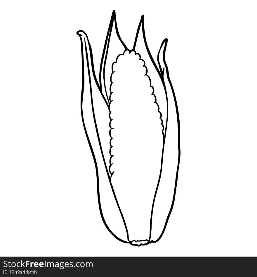 line drawing of a organic corn. line drawing of a organic corn