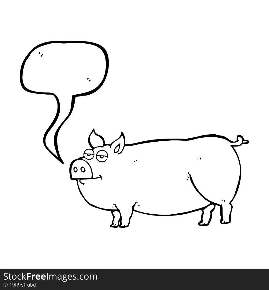 Speech Bubble Cartoon Huge Pig