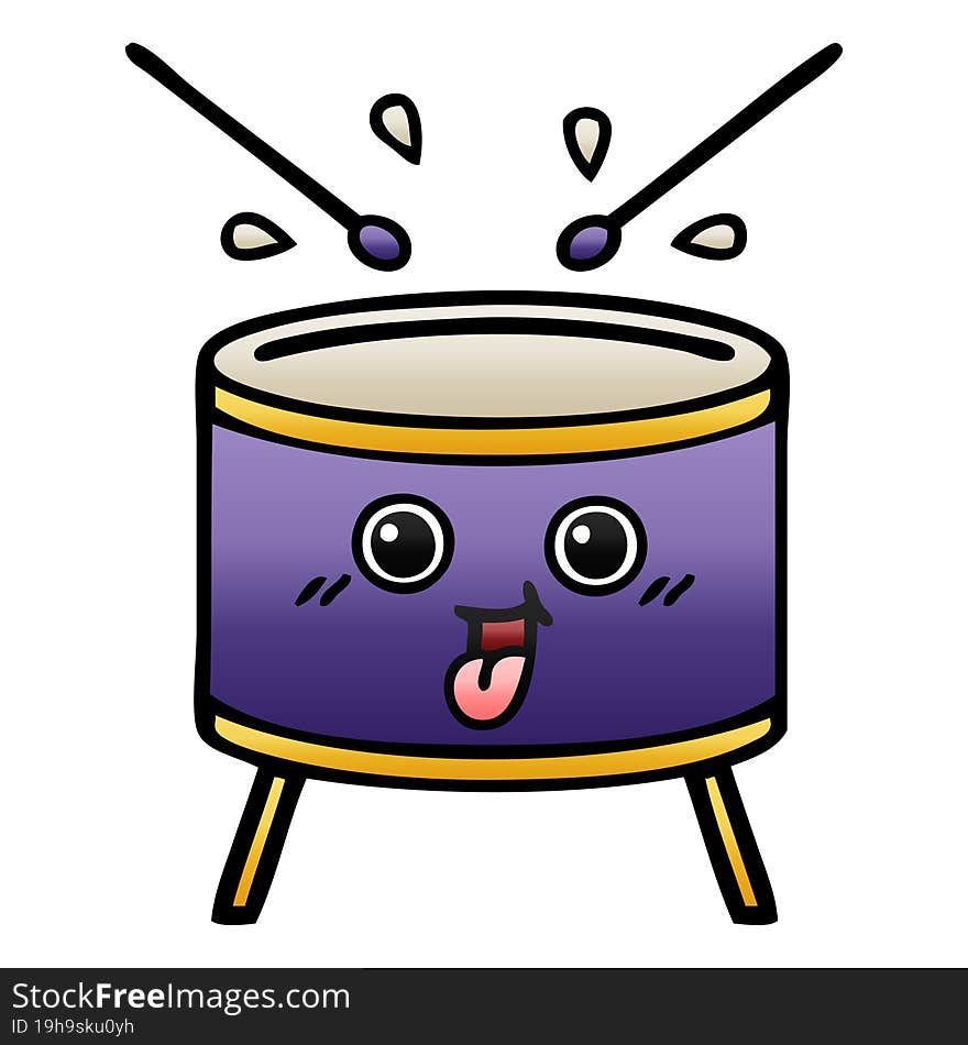 Gradient Shaded Cartoon Drum