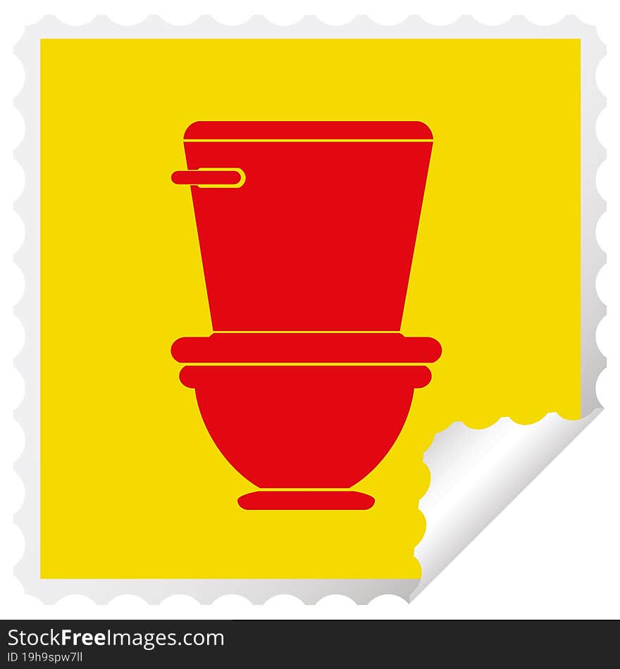 Toilet Square Peeling Sticker