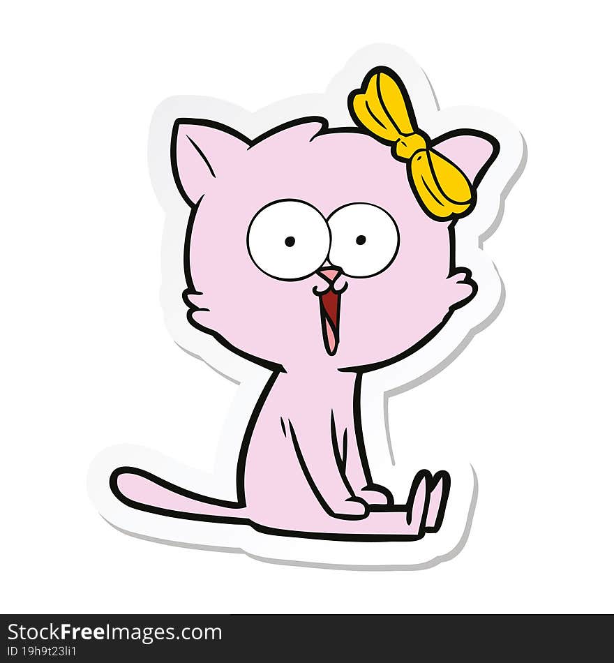 Sticker Of A Cartoon Cat