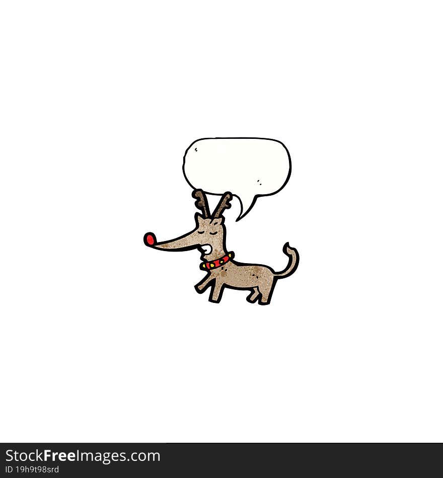 cartoon reindeer with speech bubble