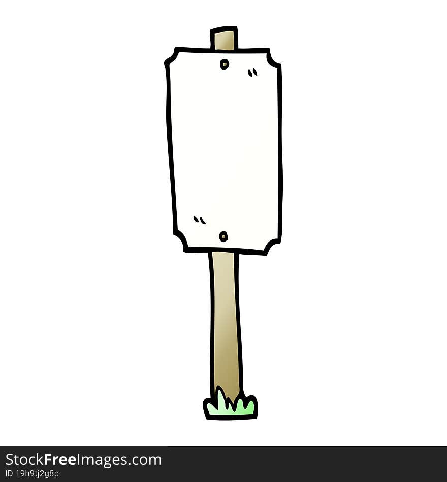 vector gradient illustration cartoon blank sign post