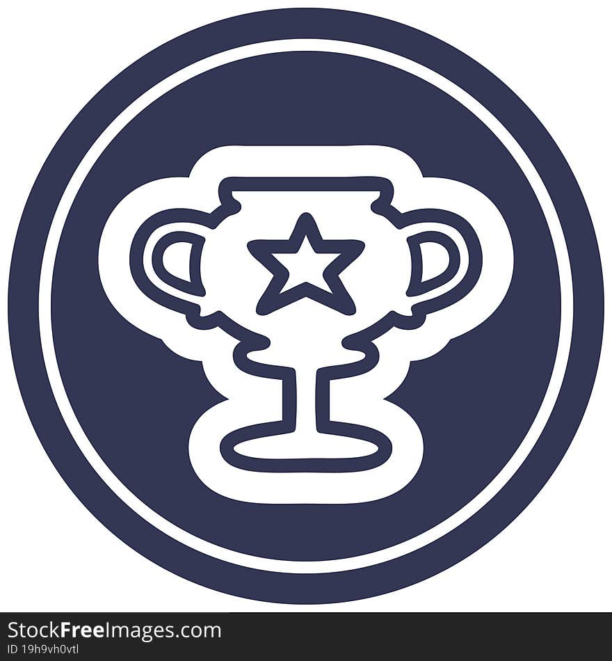 trophy cup circular icon