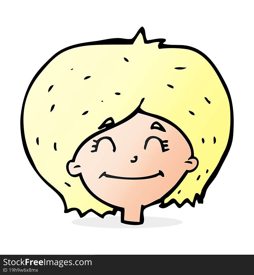 cartoon happy female face