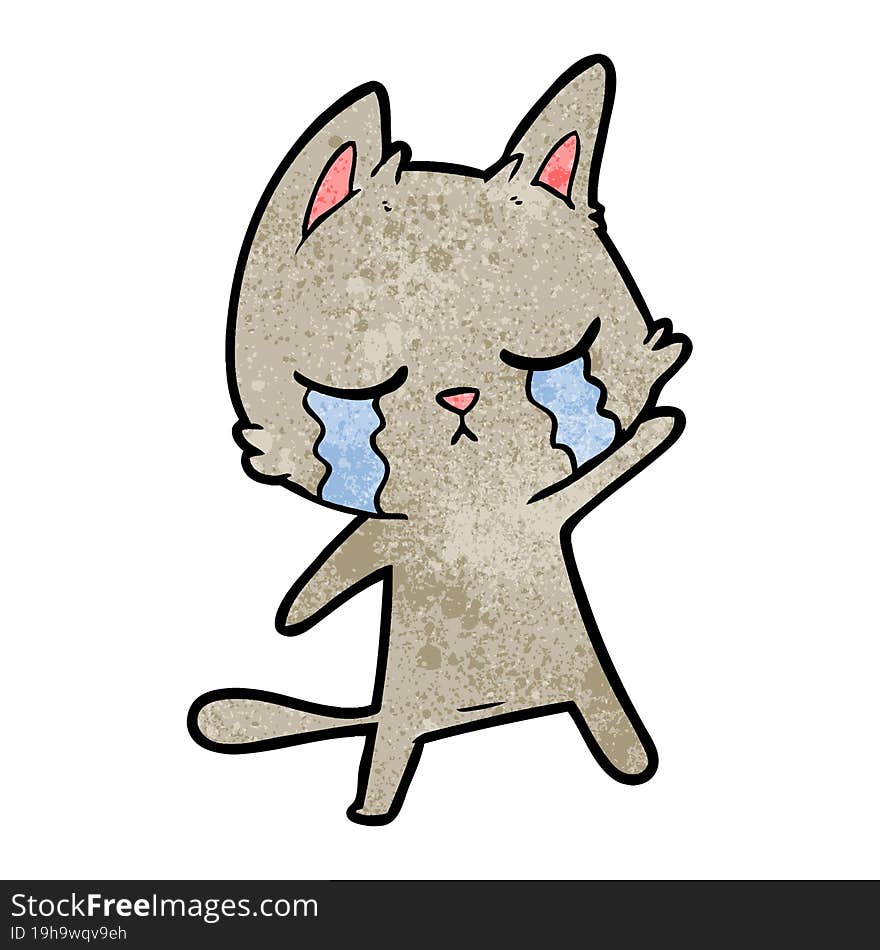 crying cartoon cat. crying cartoon cat