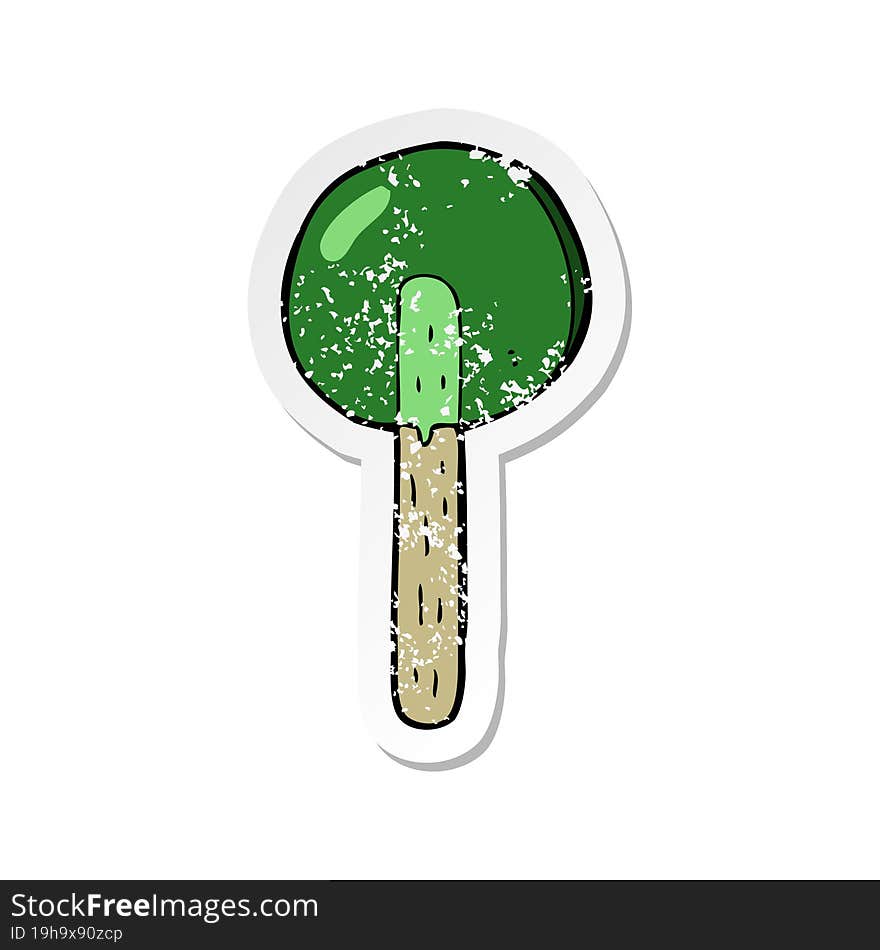 retro distressed sticker of a cartoon lollipop