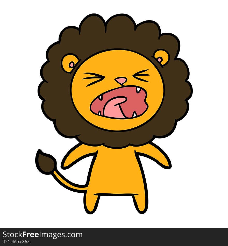 cartoon angry lion. cartoon angry lion