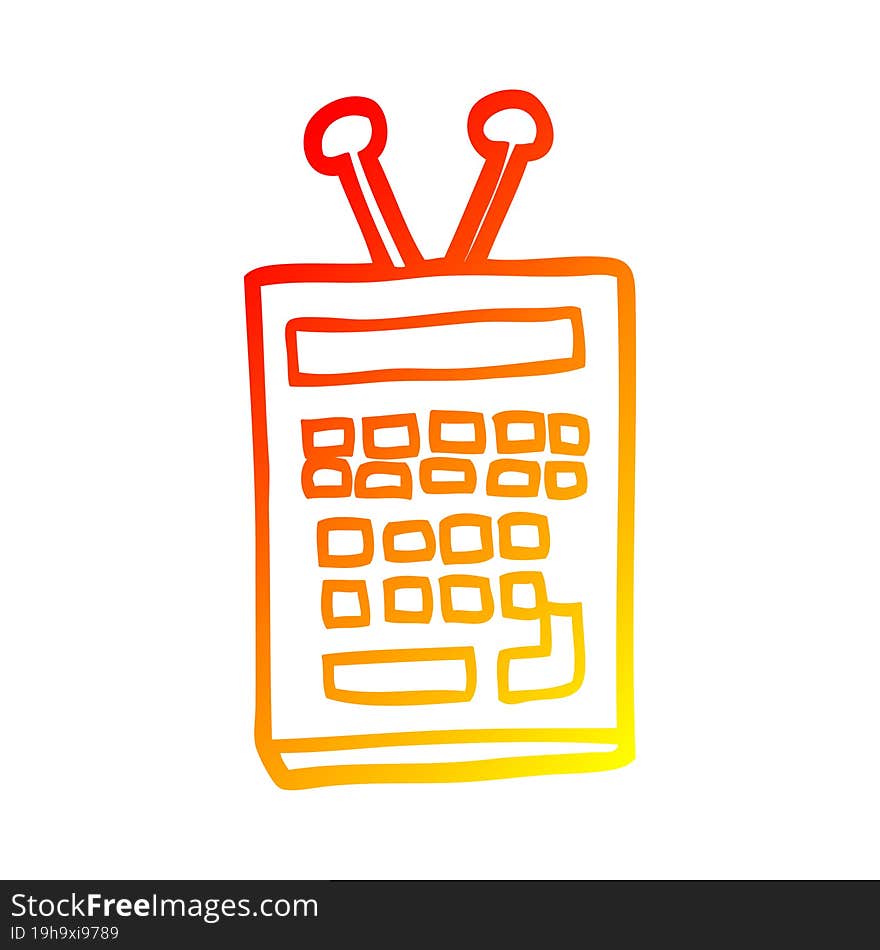 warm gradient line drawing of a cartoon scientific instrument