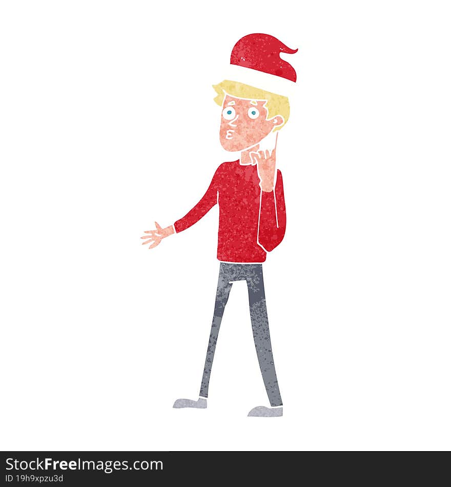 cartoon man getting ready for christmas. cartoon man getting ready for christmas