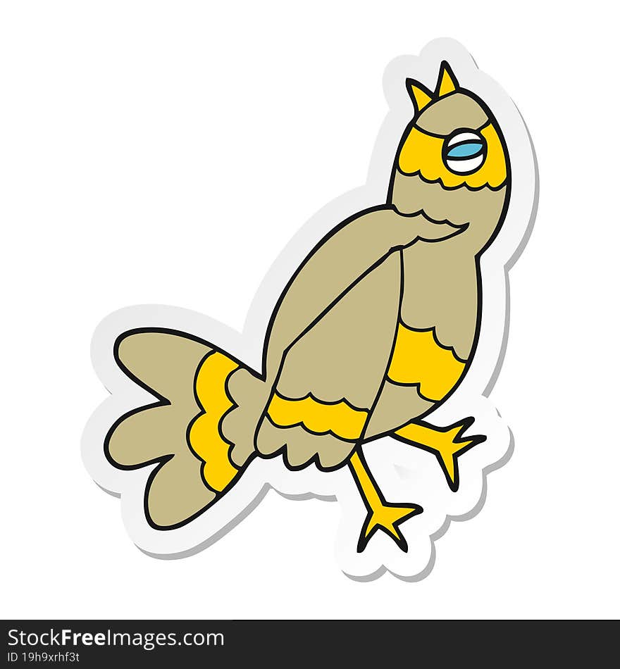 sticker of a cartoon bird