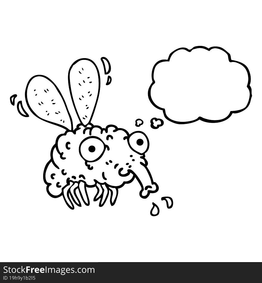 Thought Bubble Cartoon Fly