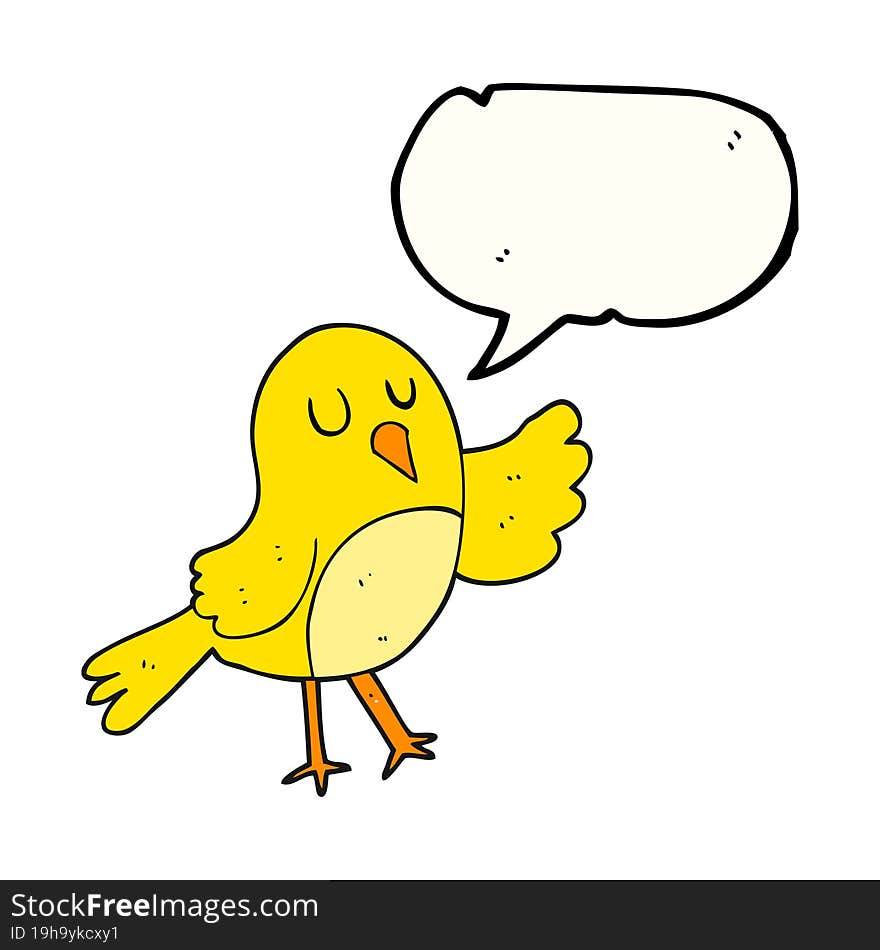 Speech Bubble Cartoon Bird