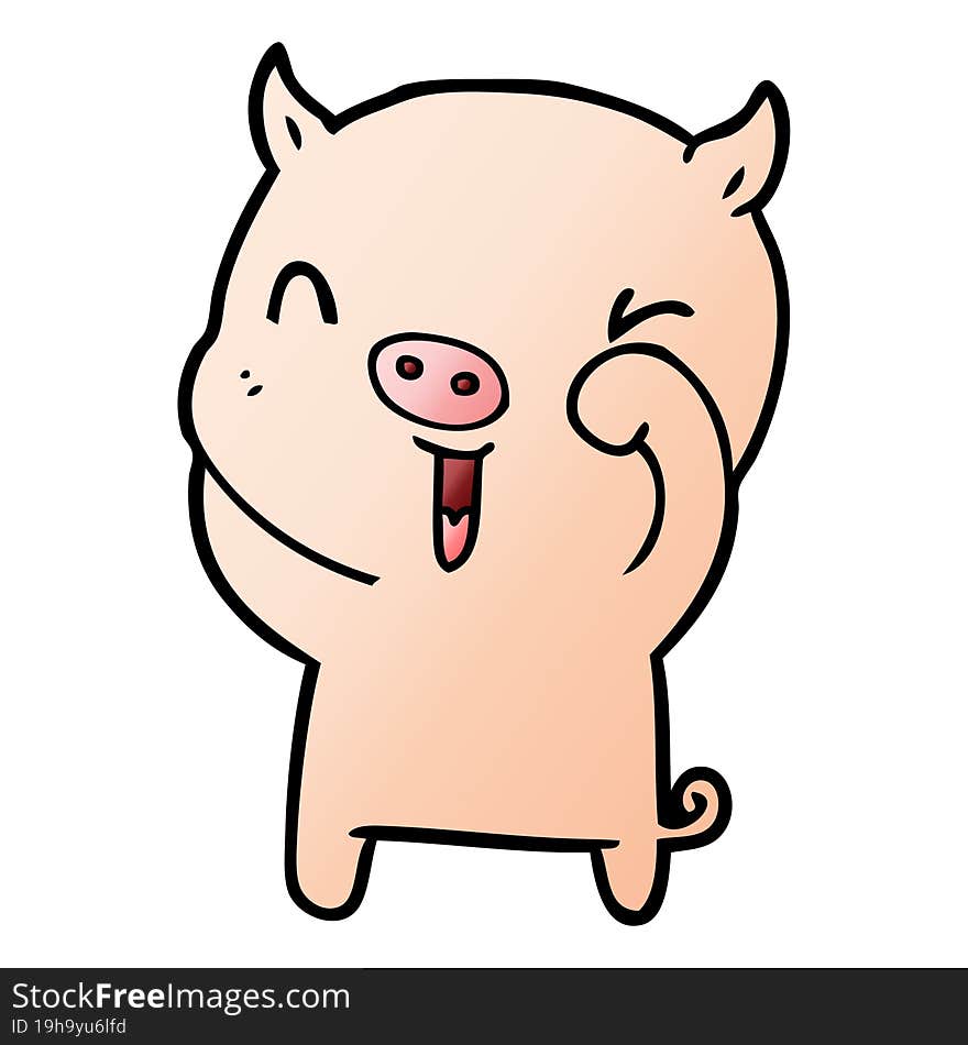 happy cartoon pig. happy cartoon pig