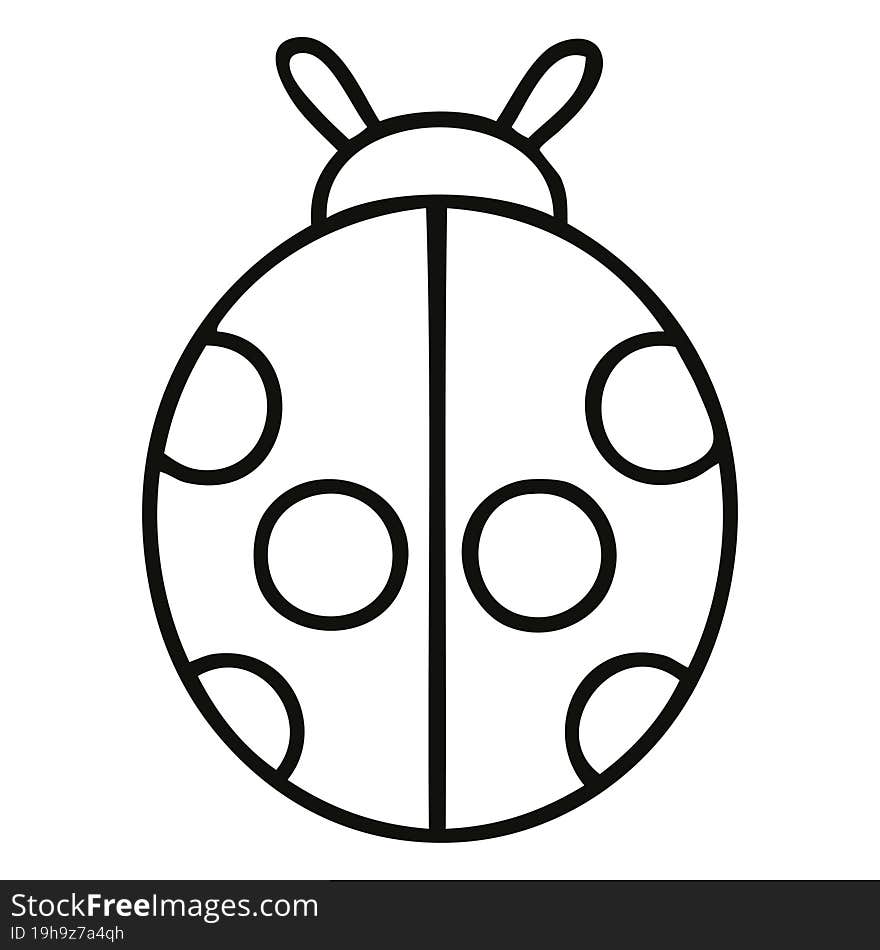 Line Drawing Cartoon Lady Bug