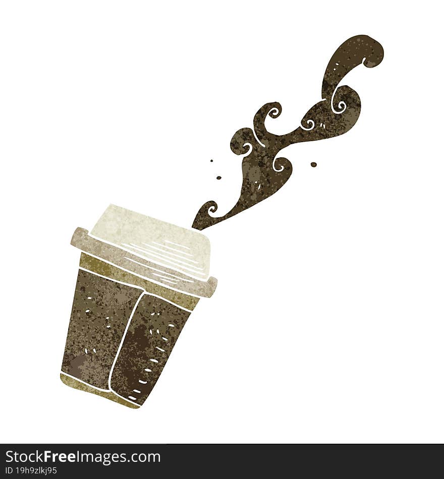 freehand retro cartoon spilling coffee. freehand retro cartoon spilling coffee