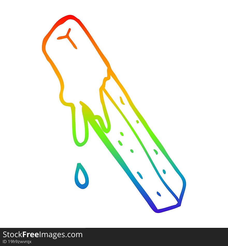 rainbow gradient line drawing cartoon dipped fry