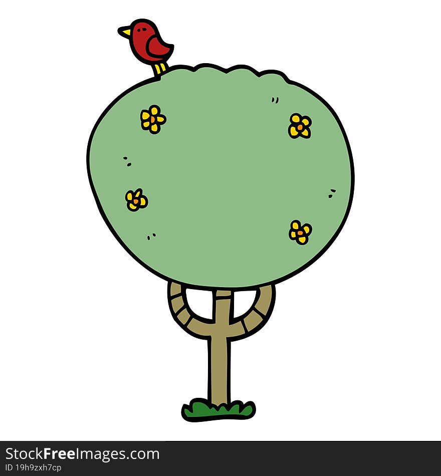 cartoon doodle tree