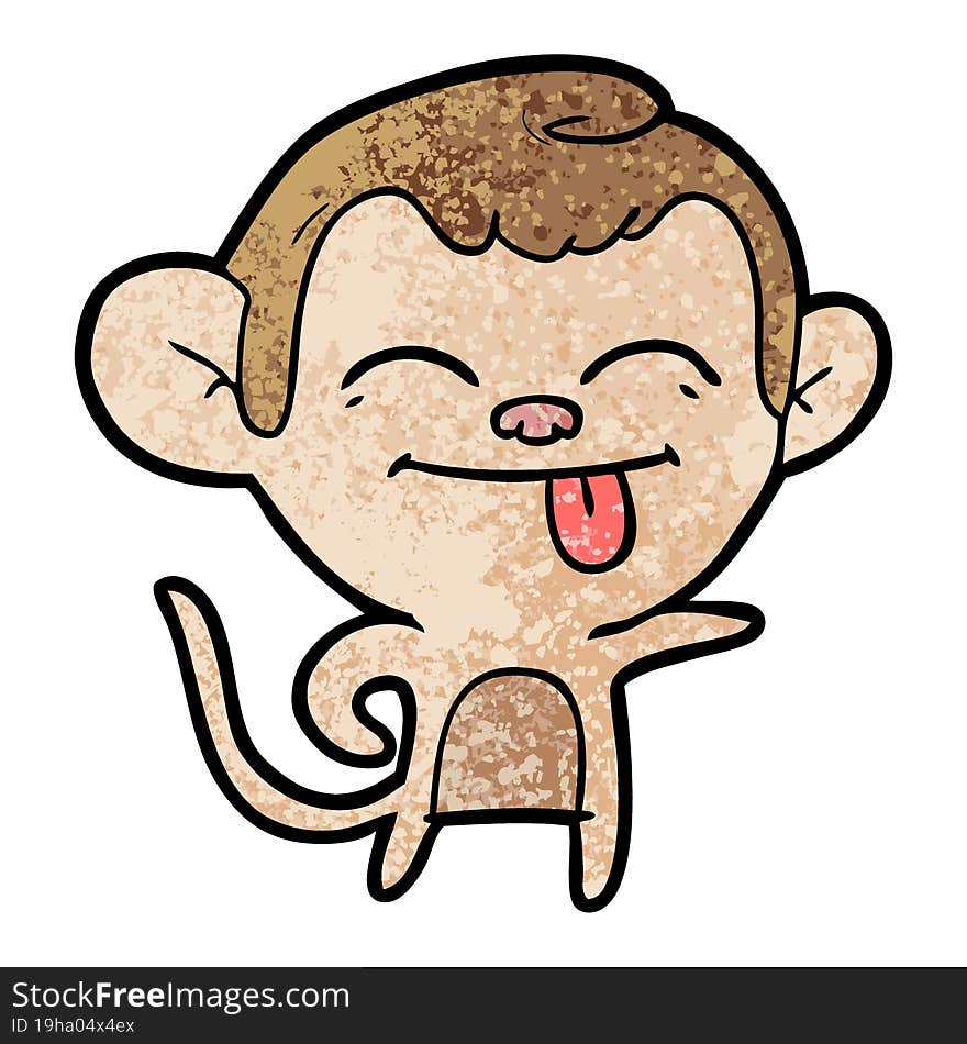 funny cartoon monkey pointing. funny cartoon monkey pointing