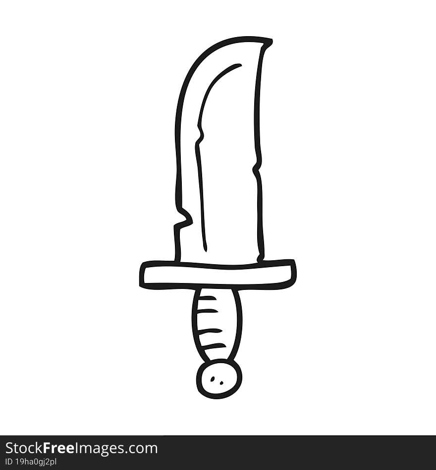 Black And White Cartoon Knife