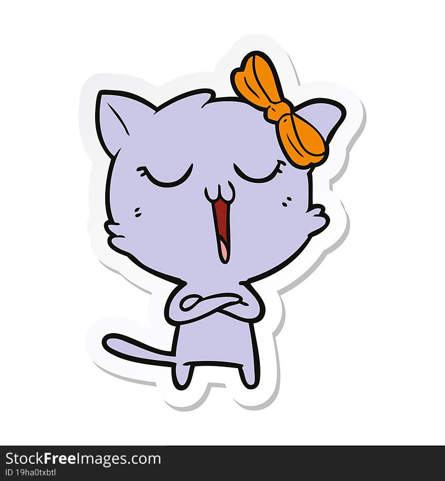 sticker of a cartoon cat