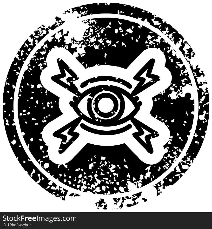 mystic eye distressed icon symbol