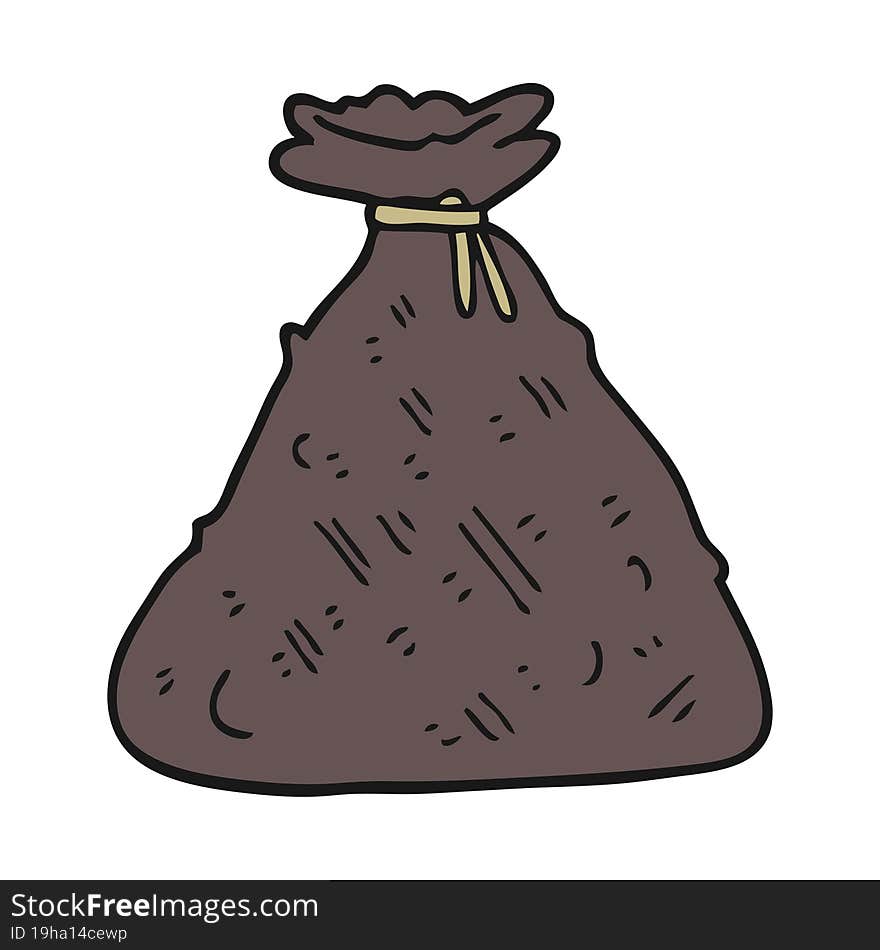 cartoon old hessian sack