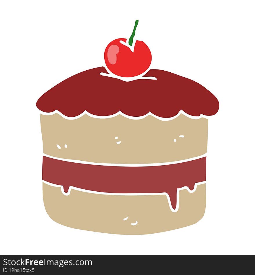 flat color style cartoon cake