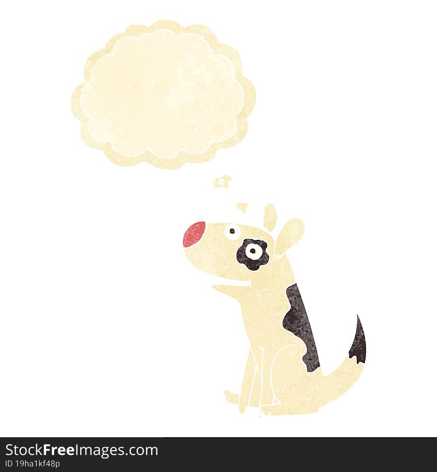 Cartoon Happy Dog With Thought Bubble