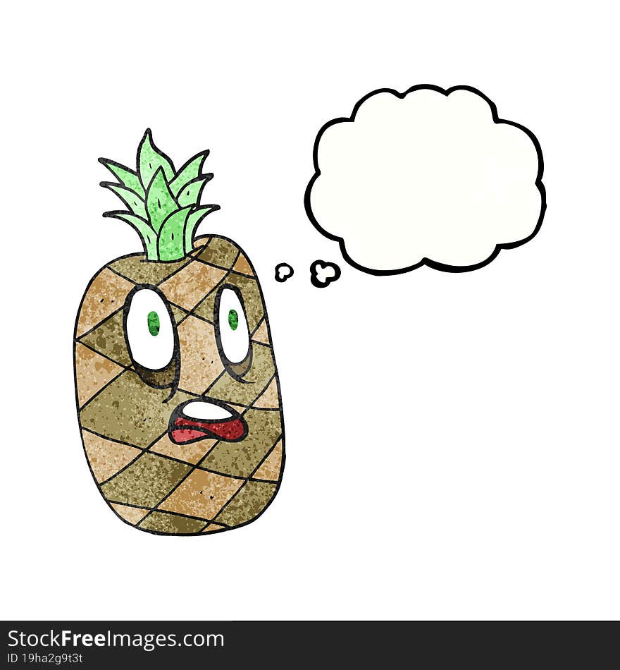 thought bubble textured cartoon pineapple