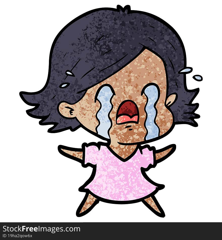 cartoon woman crying. cartoon woman crying