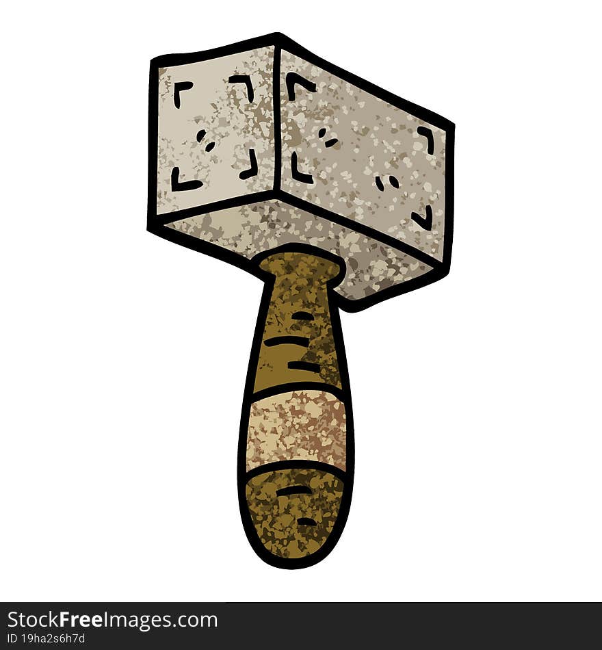 Grunge Textured Illustration Cartoon Hammer