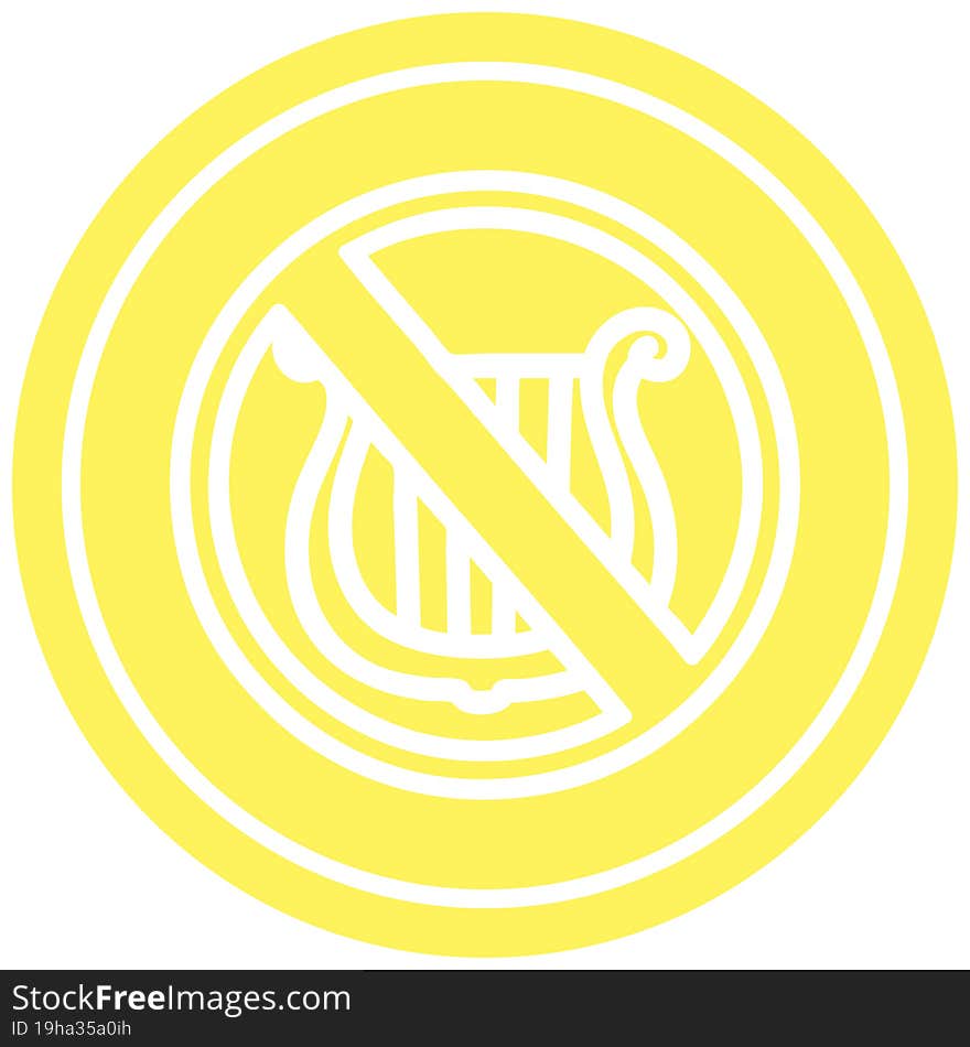 no music circular icon