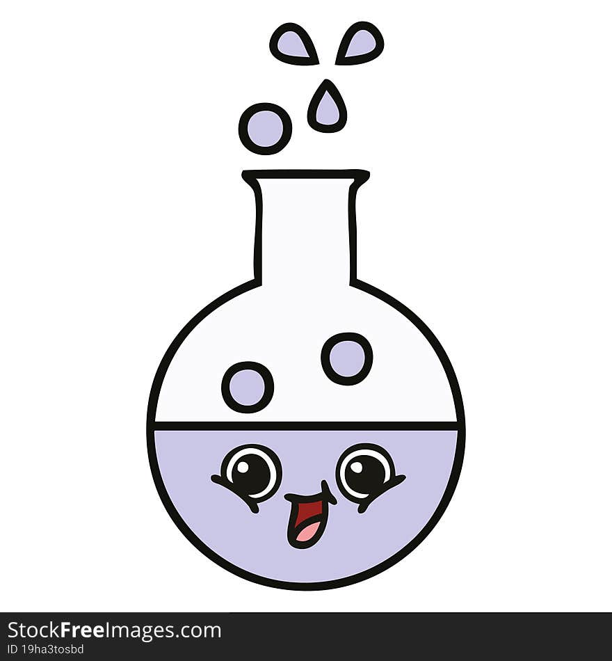 Cute Cartoon Test Tube